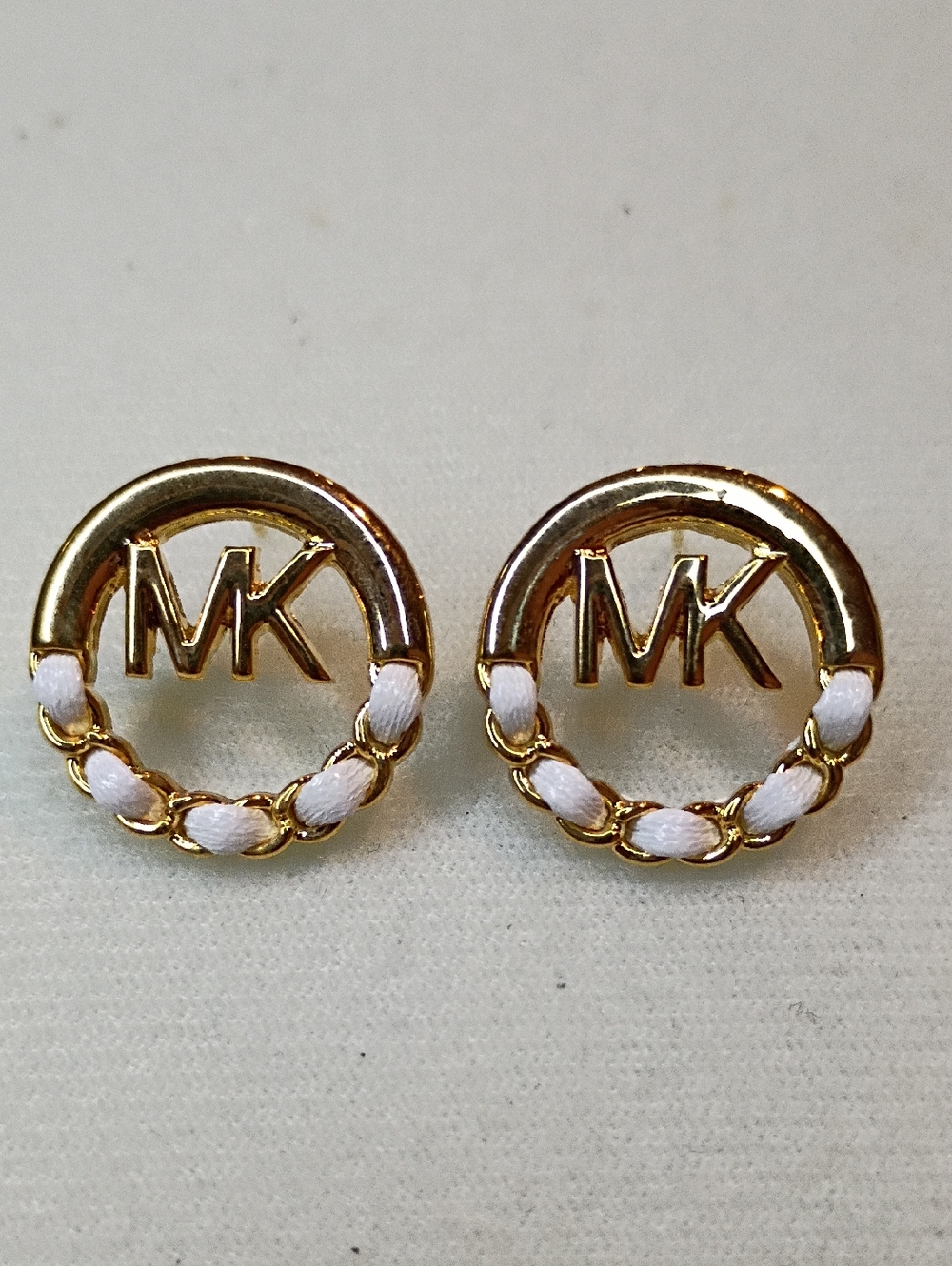 New Gold and White Rope Circle Stud Earrings Fashion Jewelry